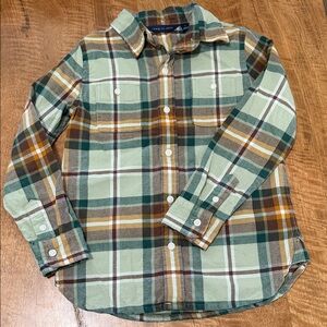 Janie and Jack Green Plaid Button Down Shirt